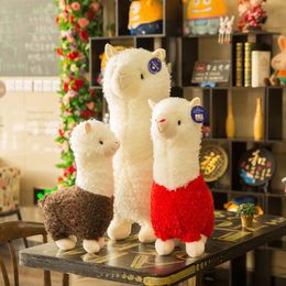 Mooie witte alpaca llama pluche speelgoed pop dier gevulde dier poppen japanse zachte pluche alpacasso voor kinderen verjaardagsgeschenken MX200716