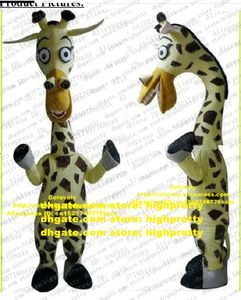 Belle girafe jaune giraffa cameleopard mascotte costume adultes tentacules courtes longues oreilles pointues