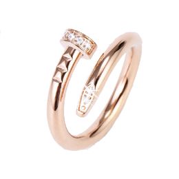 Lover Rings For Womens stellen cadeau Luxe Titanium Steel Nail Ring Fashion Casual Engagement Sieraden voor