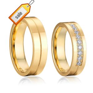 Lover's Alliance Wedding Couple Rings hommes et femmes bagues en acier inoxydable 316L en argent sterling plaqué or 18 carats personnalisées