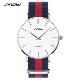 Relojes SINOBI de la marca Lover para hombre y mujer, reloj deportivo informal a la moda, reloj de pulsera de cuarzo de nailon clásico, reloj Masculino Femini239Z