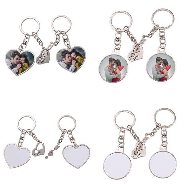 Amant Sublimation Accessoire Vierge DIY Designer Porte-clés Flèche Coeur Porte-clés Portefeuille Sac À Main Couples Voiture Porte-clés Bijoux pour Femme Homme Ami Saint Valentin Cadeau