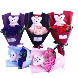 Lover Valentine Flower Kulomi konijn Teddy Bear Bouquet Gevulde pop Kerstmisd speelgoed