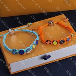 Lovers Bracelet Designer Woven Hand Corde Luxury Classic Classic Colored Couple de bijoux Cadeau pour la Saint-Valentin avec Orange Box