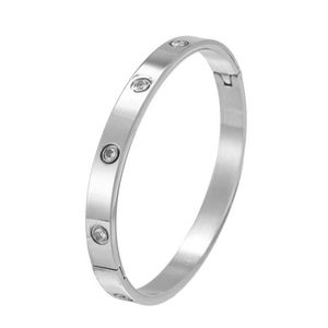 Amantes Pulsera Joyería de moda Sin destornillador de uñas Tornillo Brazaletes Plata Brazalete personalizado Amistad Acero inoxidable Nunca se desvanecen Mujeres 244S