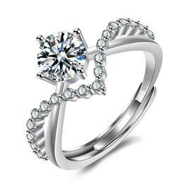 AMOURS COUPLE ALLAGES DE MARIAGE S925 Men de plaque en argent Femmes Charme Luxury Designer Classic Six Claw Propose Ring Aye Chinese Finger anillos Love Ring Jewelry Gift