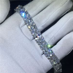 Lovers Flower bracelet Diamond White Gold Filled Party Bracelets de fiançailles pour femmes accessoires de mariage