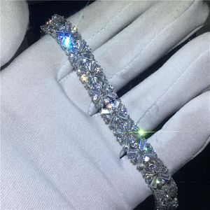 Lovers Flower bracelet Diamond White Gold Filled Party Bracelets de fiançailles pour femmes accessoires de mariage342R