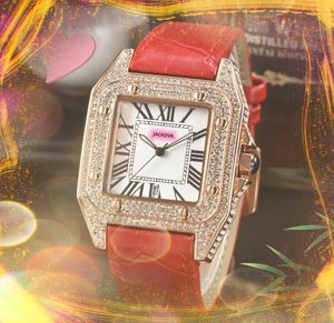 Liefhebbers Vierkante Romeinse Tank Wijzerplaat Klok Horloge Luxe Mode Kristal Diamanten Ring Case Mannen Vrouwen quartz batterij super Dames Mannelijke Ketting Armband Polshorloge Geschenken