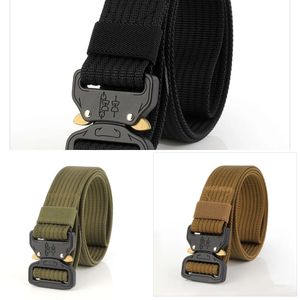 LoveSlf Tactical Belt Military Nylon Men Style Army Style Automatic Metal Buckle Cinturon Quality Work Strap Hunting 240412