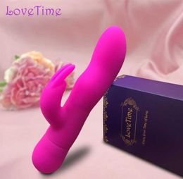 Lovetime krachtige sterke snelheid Rabbit Vibrator Clitoris Stimulator GSPOT Massager Sex Toys vrouwelijke masturbator dildo voor vrouwen Y208783690