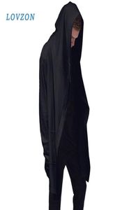 Lovzon Men Sweatshirts à capuche avec robe noire Hip Hop Mantle à capuche Veste de mode à manches longues Cloak Man039 Coats Outwear 203312137
