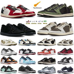 Lage 1 Cactus x Black Olive 1s Basketbalschoenen voor heren Rookie Card Away Game Royal Light Smoke Grey Bred Toe Shadow Team Rood UNC Court Paars Heren Trainers Sportschoenen