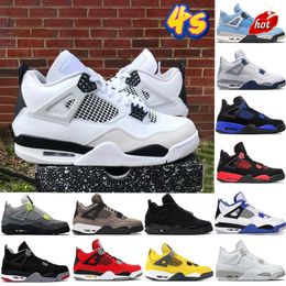 Lage 2023 MENS JUMPMAN 4 4S RETRO Basketbalschoenen MILITAIL BLAAK MIDNACHT NAVY University Blue Red Thunder White Oreo Taupe