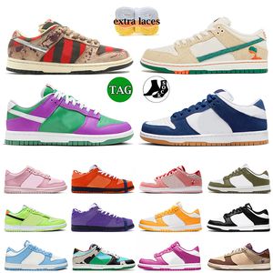 chaussures de marque bas panda rose chunky hommes femmes blanc noir UNC gris brouillard équipe vert Syracuse GAI Olive OG baskets pour hommes baskets de plein air marche décontractée jogging