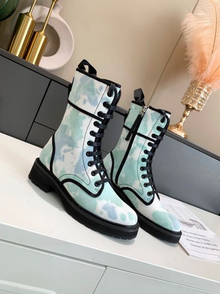 Botas Martin de tacón bajo para mujer Diseño de cremallera lateral de viento británico versátil para varias ocasiones tamaño 35-41