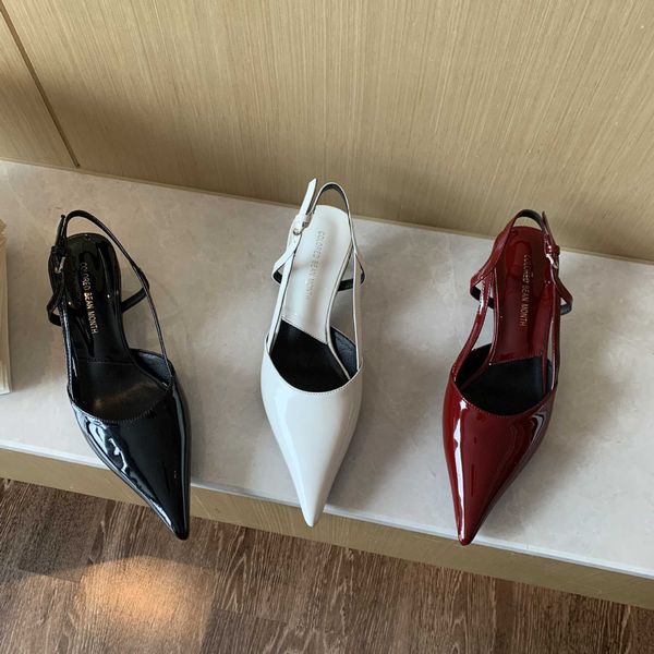 Niche à talons bas Style français Baotou sandales talons minces pour femmes 2023 nouveau Style coréen mince pointu peu profond coupe dos vide chaussures simples 230411