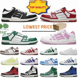 Botas altas bajas para hombre Zapatos para hombre Zapatillas de deporte Zapatos casuales Plataforma plana Diseño Bone Skel zapatillas de deporte TOP Hombres Mujeres Zapatos Apliques blanco lima Negro Rojo Zapatos deportivos