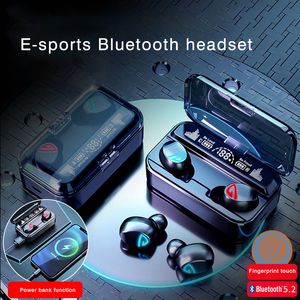 Écouteurs intra-auriculaires sans fil TWS à faible latence, casque d'écoute avec Microphone, batterie externe 2000mah pour les jeux et la musique