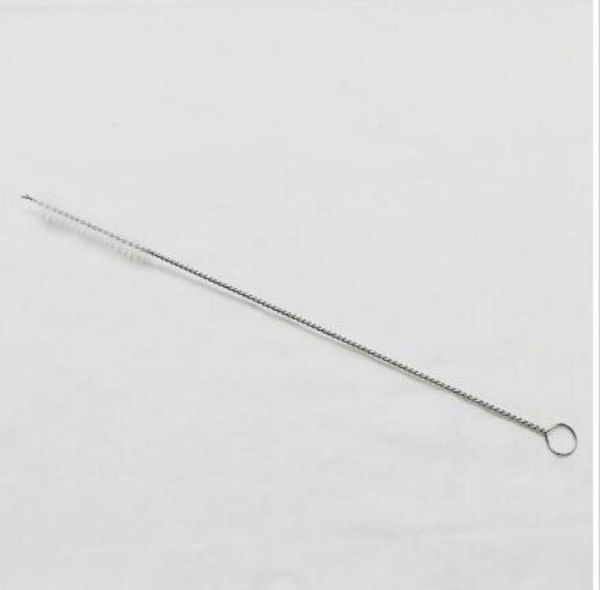 Pincel de pajitas de acero inoxidable de bajo peso liviano Cepillo de nylon de 200 mm de largo para la limpieza de pajitas de metal1961959