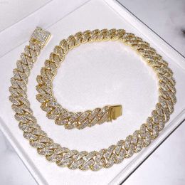 Faible Moq Foxi Jewelry 17 mm Big Baguette Chaîne à maillons cubains en or 14 carats pour hommes