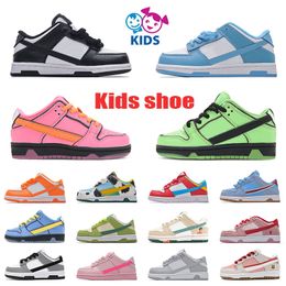 Low Panda Designer Enfants enfants Chaussures bébé côte rose rose vert gris noir blanc les filles garçons gros gamins