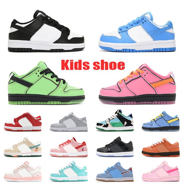 Low Panda Designer Enfants Enfants Bébé Chaussures Côte Rose The Powerpuff Girls x Blossom Bubbles Strangelove Phillies Jarritos Garçons Big Kid Enfants Baskets Baskets