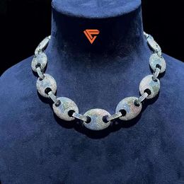 Original Joyería brillante personalizada, collar de lujo de 7 colores, Plata de Ley 925 con diamantes, cadena de tenis de moissanita,