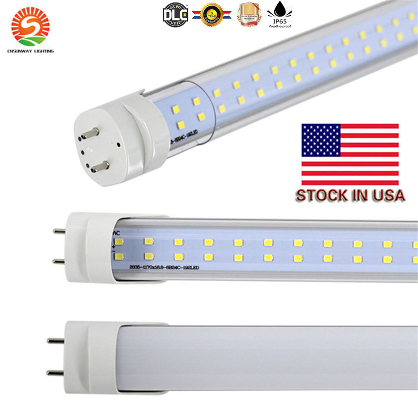 US Stock 4ft LED-rör ljus 22W 28W varm vit kall vit T8 LED-lampor Super Bright AC85-265V fluorescerande glödlampa ersättning för butiksgarage ETL