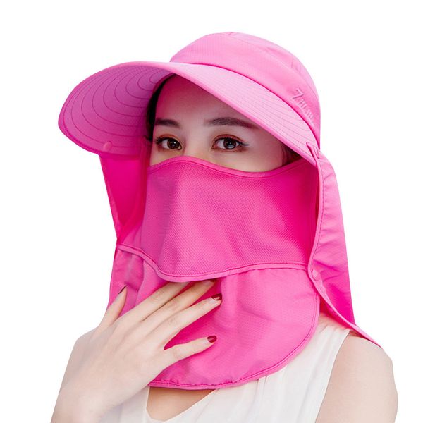 Bas Prix Perte Vente Femmes Soleil De Protection Summe Chapeau Masque Anti-UV Double Couche Casquette De Cyclisme Drop Shipping Vente Chaude De Haute Qualité