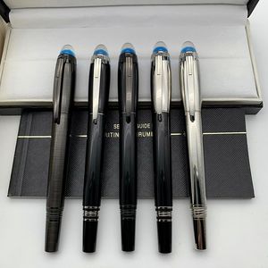 New Luxury Gift Pen High Quality Blue Crystal Top Rollerball Ballpoint Pen Office School Supplies Writing Smooth Fountain Pens With Serial Number