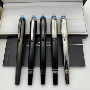 Nieuwe Luxe Gift Pen Hoge Kwaliteit Blue Crystal Top Rollerball Balpen Kantoor Schoolbenodigdheden Schrijven Glad Vulpennen met Serienummer