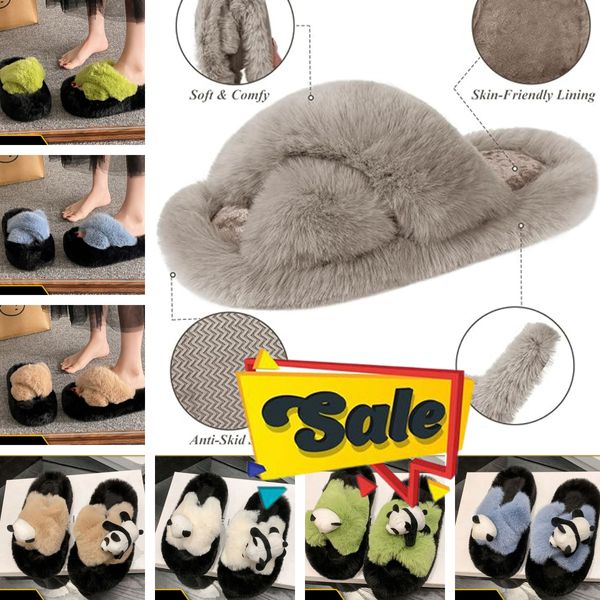 Bas prix Pantoufle Sandales Designer Hommes Femmes De Luxe Laine Fourrure D'hiver Moelleux Fourrure Chaud Sandales Confortable En Peluche Fille Pantoufles taille 36-41