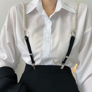 Bas prix magasin est bretelles 3 Clips perle chaîne ceinture pour femmes pantalons élastiques collants sangle jarretière réglable 230519