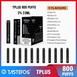 Original Tastefog Vape 800 bouffée Tplus jetable Vape Pod OEM vente en gros TPD Cigarette électronique en vente