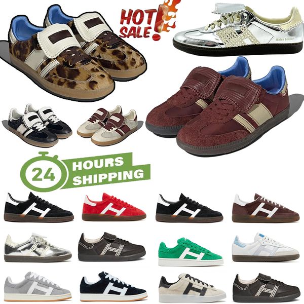 Bas prix Pays de Galles Bonner chaussures de sport og baskets chaussures de sport léopard poney imprimé argenté végétalien noir gomme blanche hommes femmes vente chaude 36-45