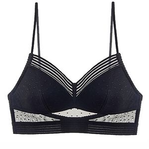 Lage sexy rug bralette dames u Backless Invisible Lace Bra Polka Dot Mesh Ultra dun ondergoed vrouwen lingerie tanktop beha's 211110 minder ltra nderwear s