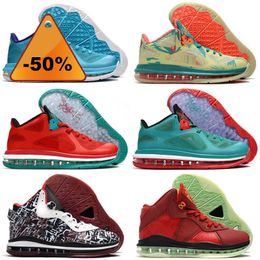 LAGE schoenen Lebrons 9 Low LeBronold Palmer Heren Basketbalschoenen 2022 9S Floral Lebron 8 8s South Beach Varsity Red Graffiti Man Sneakers Sport