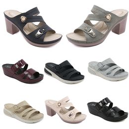 Lage Schoenen Sandalen Dames 2024 Zomer Hakken Mesh Surface Vrije tijd Moeder Zwart Wit Rood Groen Grote Maat 36-42 O12-1 GAI 28 98404