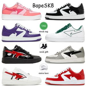 Lage Top OG Dames Heren Designer Casual Schoenen A Bathing Ape BapeSK8 Sta Sneakers Kleur Camo Combo Roze Platform Platte Trainers Sharks Face Zwart Wit Sk8 Star Trainers