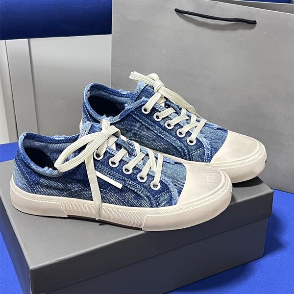 Low-top viejo medio arrastre lienzo zapatos casuales zapatilla paris diseñador de lujo hombres mujeres parejas al aire libre entrenadores rosa blanco negro