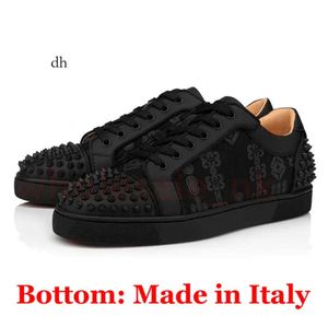Lage top sneakers rode bodems gemaakt in Italië Casual schoenen vrouwen heren designer loafers junior spikes plat suede lederen rubber sole vintage platform trainers