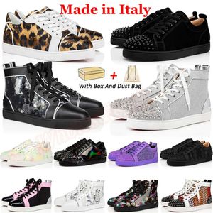 Lage top sneakers rode bodems gemaakt in Italië Casual schoenen vrouwen heren designer loafers junior spikes plat suede lederen rubber zool vintage platform trainers b 2c