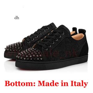 Lage top sneakers rode bodems gemaakt in Italië Casual schoenen vrouwen heren designer loafers junior spikes plat suede lederen rubber zool vintage platform trainers b6