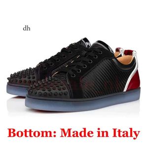 Lage top sneakers rode bodems gemaakt in Italië Casual schoenen vrouwen heren designer loafers junior spikes plat suede lederen rubber zool vintage platform trainers ba