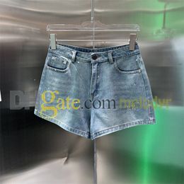 Shorts de denim à taille basse ramiage brillant jeans courts d'été slim slim ajusté short jean pantalon pour femmes