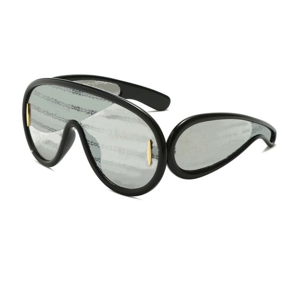 LOWEE Máscara ondulada Gafas de sol Hipster Imprescindible Súper diseñado Anteojos para mujer Marco Lente transparente Hombres Gases solares 13 colores disponibles 10A Regalo