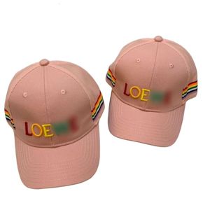 Lowees Hat Alta calidad Arco iris Bordado Letras Verano Moda para mujer Estilo extranjero Deportes al aire libre Malla transpirable Sombrilla Gorra de béisbol