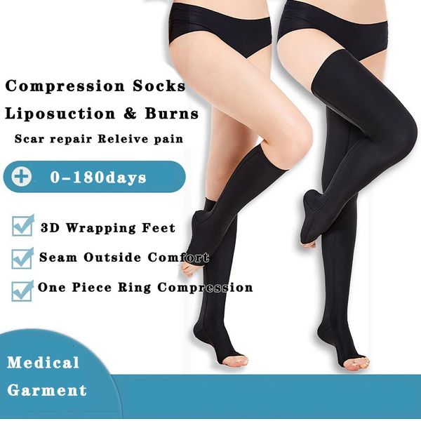 Edema en la parte inferior de la pierna Mujeres embarazadas de compresión Stretch Socks Lliposuction Surgery Office Sedegaryear para quemaduras y escaladas 240409