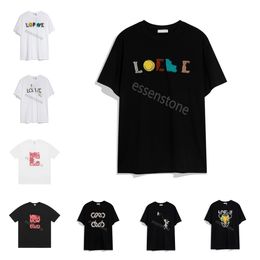 Lowes shorts mouw zomer t shirt heren heren dames casual shirt merk sportkleding t shirt losse tees causale letter geborduurde kleding mode man t s-xl